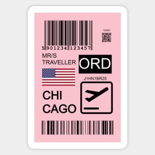 Chicago USA travel ticket Sticker